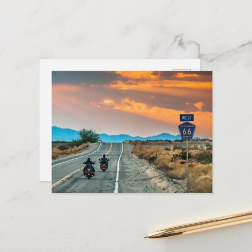 Roadtrip Route 66 with Motorcycles Postcard