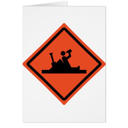 roadwork ahead funny beer cards (Front)