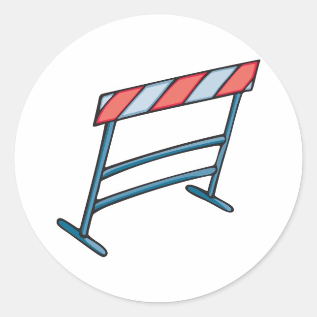 Roadwork Safety Barrier Classic Round Sticker (Front)
