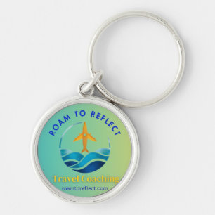 Roam to Reflect keychain blue and yellow