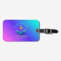 Roam to Reflect luggage tag purple and blue