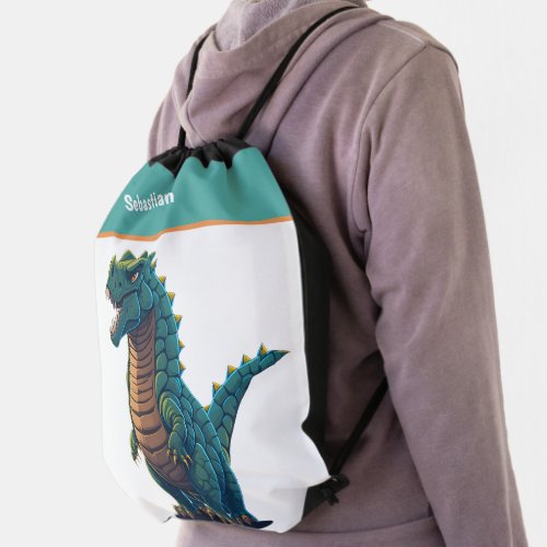 Roam with T_Rex Prehistoric Dinosaur Adventure Drawstring Bag