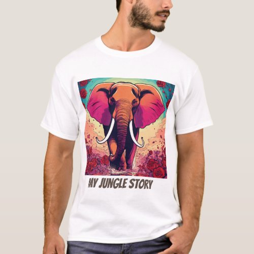 Roaming Royalty Elephant Majesty in the Jungle T_Shirt