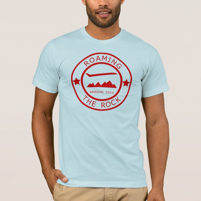 Roaming The Rock Passport Stamp from the Skyclub T-Shirt (Front)