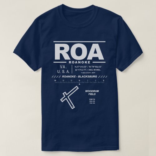 Roanoke _ Blacksburg Regional Airport ROA T_Shirt