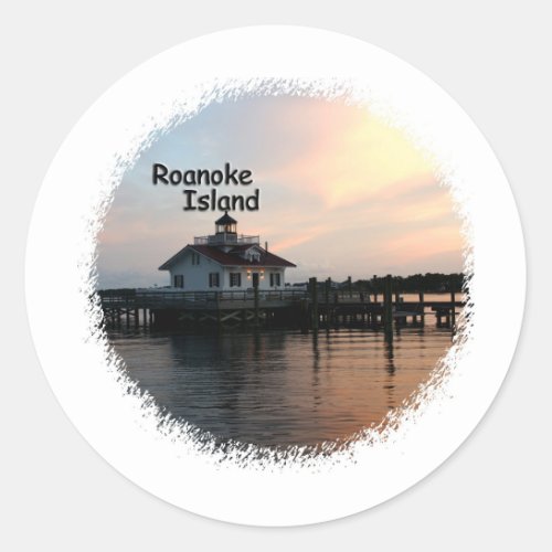 Roanoke Island Lighthouse Classic Round Sticker