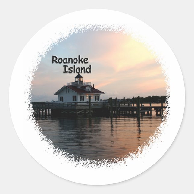 Roanoke Island Lighthouse Classic Round Sticker (Front)