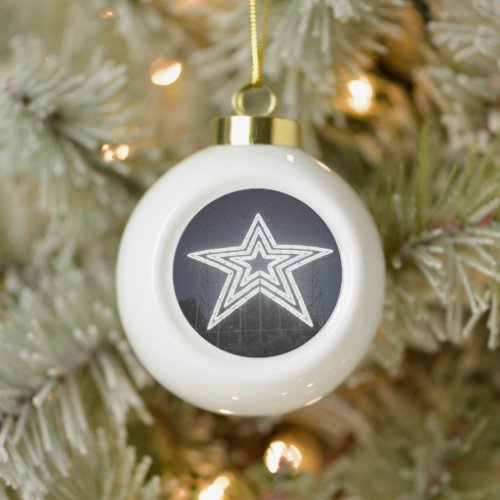 Roanoke star ceramic ball christmas ornament