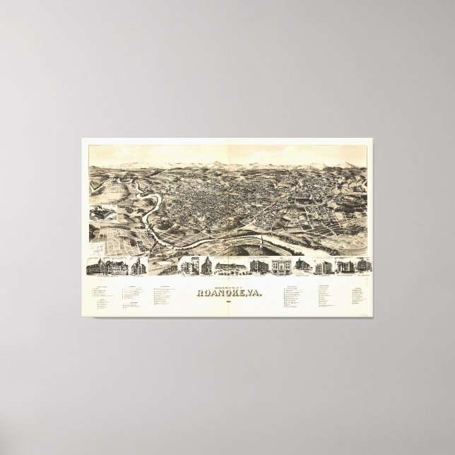 Roanoke, Virginia (1891) Canvas Print (Front)