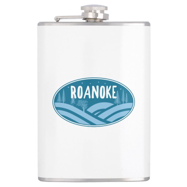 Roanoke Virginia Outdoors Flask (Front)