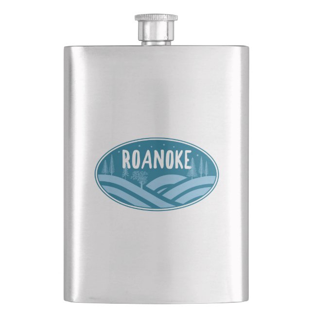 Roanoke Virginia Outdoors Flask (Front)