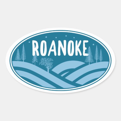 Roanoke Virginia Outdoors Oval Sticker