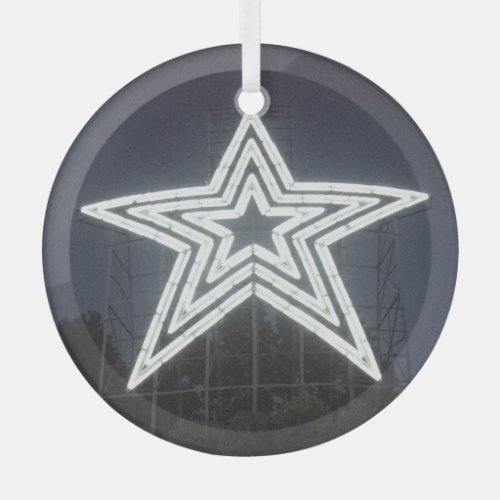 Roanoke Virginia Star Glass Ornament