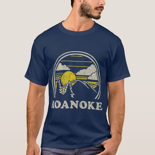 Roanoke Virginia VA  Vintage Hiking Mountains T-Shirt (Front)
