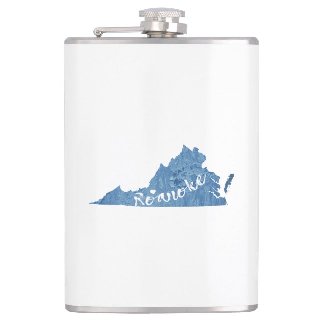 Roanoke Virginia Wood Grain Flask (Front)