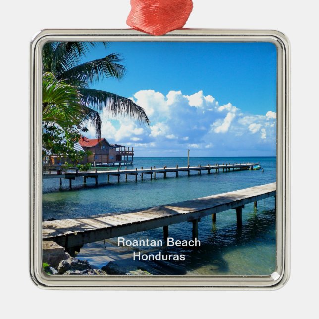 Roantan Beach, Honduras Metal Ornament (Front)