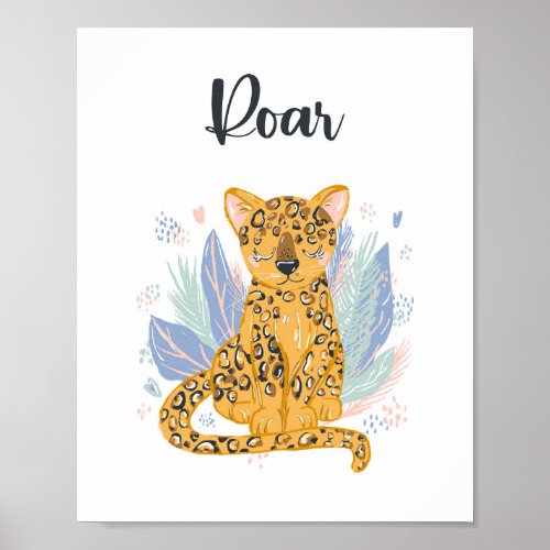 Roar Cheetah Leopard Nursery Art Poster