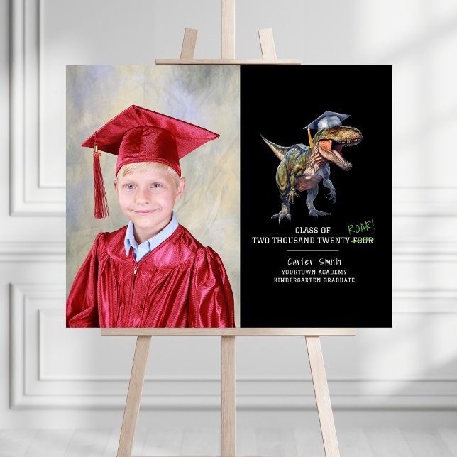 Roar Class of 2024 Dinosaur Graduation Photo Black Foam Board (Creator Uploaded)