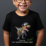Roar Class of 2024 Kids Dinosaur Graduation  T-Shirt<br><div class="desc">"Roar" class of 2024 dinosaur theme featuring illustration of t rex with graduation cap.</div>