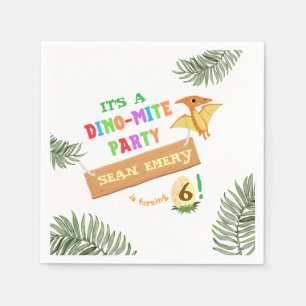 Roar Color: Stunning Dinosaur Birthday Invitation Napkins