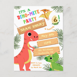 Roar Color: Stunning Dinosaur Birthday Invitation Postcard