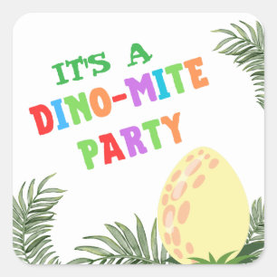 Roar Color: Stunning Dinosaur Birthday Square Sticker