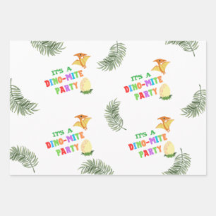 Roar Color: Stunning Dinosaur Birthday Wrapping Paper Sheets