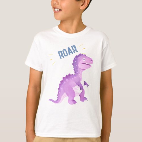 Roar Cute Dinosaur Birthday Party T_Shirt