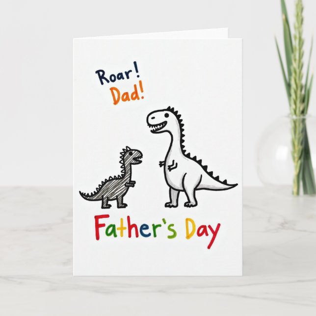 Roar Dad Funny Alligator Card (Front)