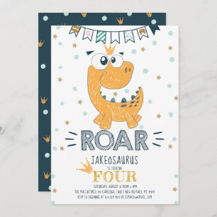 ROAR Dinosaur Birthday Invitation