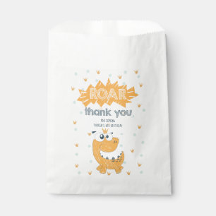 ROAR Dinosaur Birthday Thank you Favor Bag