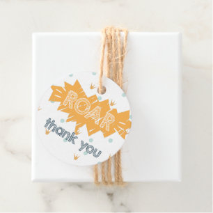 ROAR Dinosaur Birthday Thank you Favor Tags