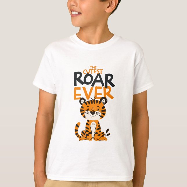 Roar Ever Cute Tiger Art T-Shirt (Front)