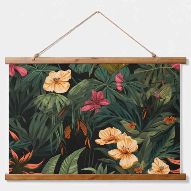 Roar & Explore Rainforest Botanical Hanging Tapestry (Front)