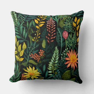 Roar & Explore Rainforest Botanical Throw Pillow