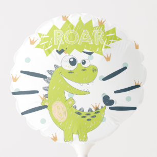 ROAR Green Dinosaur Birthday Balloon