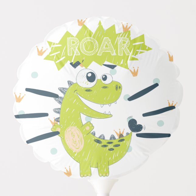 ROAR Green Dinosaur Birthday Balloon (Front)