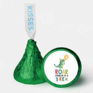 Roar I'm a 3-Rex Kids Third Birthday Party Hershey®'s Kisses®