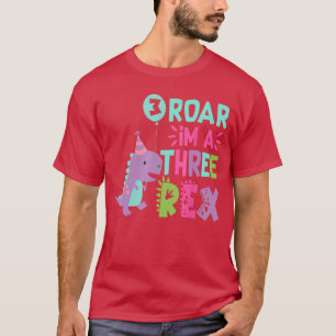 Roar Im Ahree Re Birthday Girl Dinosaur Lover 3 Ye T-Shirt