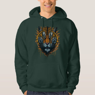 Roar in Rainbow: A Multicolored Tiger Hoodie