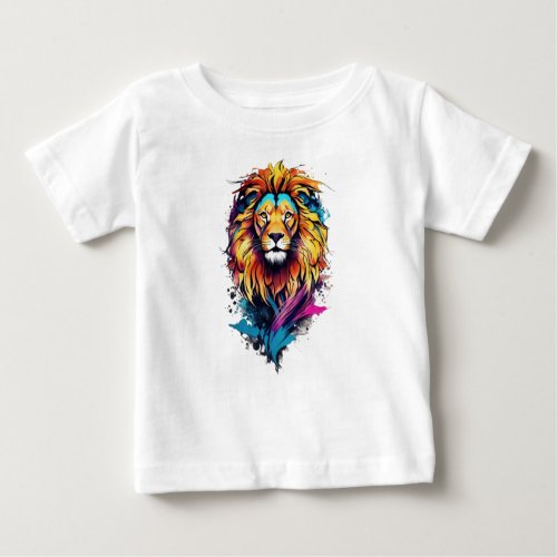Roar in Retro Geometric Lion Emblem T_Shirt Desig