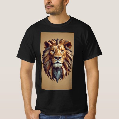 Roar in Style Geometric Lion Isometric Tee