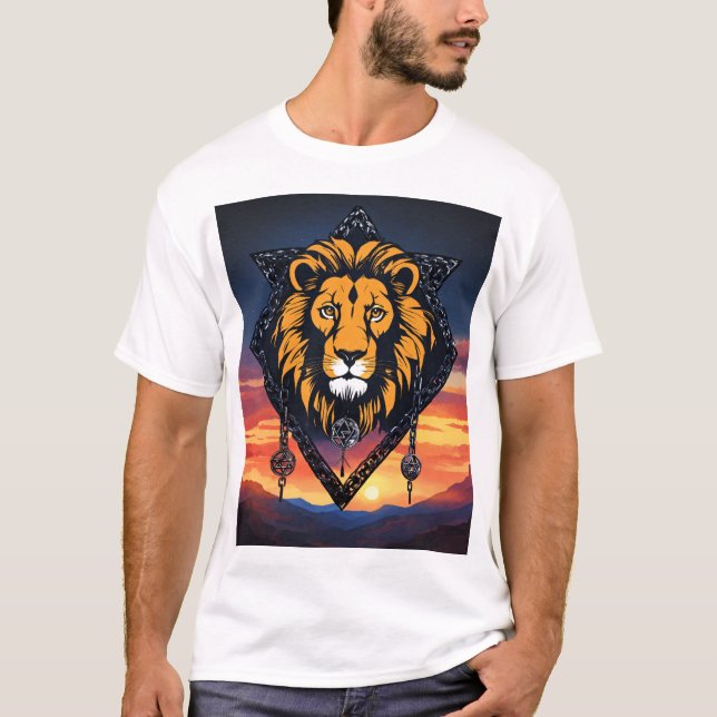 "Roar in Style: Lion Print T-Shirt" T-Shirt (Front)