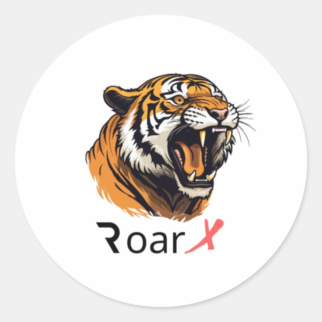 Roar in Style: Majestic Tiger Face sticker (Front)