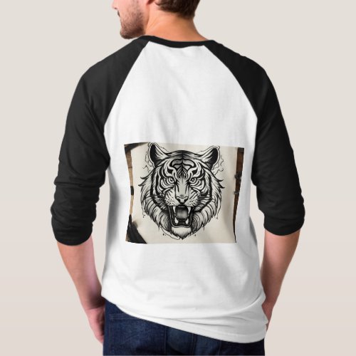 Roar in Style Mens T_Shirt with Front  Back Tig