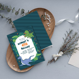 Roar Into Fun Dinosaur Birthday Invitation