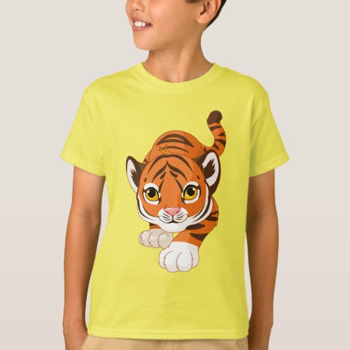 Roar into Style Kids Tiger Design Print T_Shirt