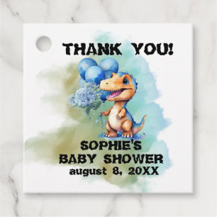 Roar Its A Boy Dinosaur Thank You Favor Tags