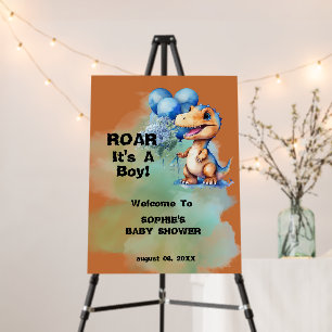 Roar Its A Boy T-Rex Dinosaur Baby Shower Foam Board
