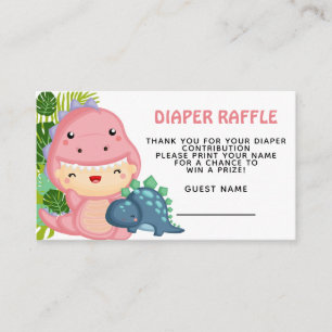 Roar It's A Dinosaur Girl Baby Shower Enclosure Card